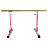 IXMLDAXD Barre-Ballettstange, freistehend, tragbar, pulverbeschichtete Stahlrohre mit Holzoptik, höhenverstellbar, for Heimtraining, Fitness-Flexibilitätstraining(Pink,1m)