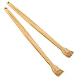 tiopeia 2 Stck Holz Rckenkratzer, Handheld Rckenmassagegert, Rckenkratzer mit langem Griff, Sofortige Linderung von juckendem Krperentspannung(15,6 Zoll+15,2 Zoll)