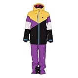 OOSC Unisex Ski- & Snowboardjacke - Gelb, Lila und Schwarz, gelb, Large