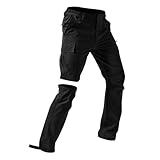 Herren Wanderhose Zip Off Trekkinghose Outdoorhose Atmungsaktiv Wasserdicht Softshellhose Entfernbar Schnell Trockend Outdoor Funktionshose mit Multi Taschen Jogginghose für Wandern,Fahrrad,arbeits