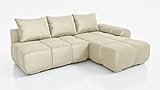 Design Wohnlandschaft Ingrid Beige 270 cm Rechts Ecksofa mit Schlaffunktion
