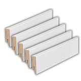 HORI® Multi-Pack Moderne/Hamburger MDF Sockelleiste | Weiß foliert RAL 9016 | Maße 2500 x 58 x 16 mm Vorteilspack Modern 10 Stk. | 25 Meter