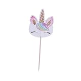 OKUMEYR 48St einhorn Kuchen auswählen Pferd Partyzubehör für Kinder torten topper Dekor Geschenke Obstkuchen Kuchendeckel doppelseitig Pappbecher Kuchenfahne schmücken Baby Zylinder Bambus