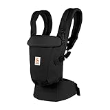 Ergobaby Adapt Babytrage für Neugeborene ab Geburt, 3-Positionen SoftTouch Cotton Ergonomische Babybauchtrage Rückentrage Baby-Tragetasche, Onyx Black