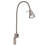 Briloner Leuchten LED Bettleuchte, Bettlampe Flexarm, inkl. An-/Ausschalter, 4.7 Watt. 400 Lumen, 3.000 Kelvin, 4.7 W, Matt-Nickel