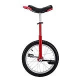 16/18/20-Zoll-Rad-Einrad, Uni, robuster Stahlrahmen und Leichtmetallrad (7 Farben) (Farbe: Schwarz, Größe: 45,7 cm), langlebig (rot, 40,6 cm)