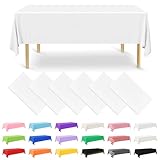 NACHLYNN 6 Stück Einweg Tischdecke 137 x 274 cm Weiß Rechteckige Tischabdeckung Wasserdicht Gartentischdecke für Festivals Party Hochzeiten Brautpartys Geburtstag Dekorationen