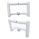 TOYZFRIENDY Aufblasbares Fußball-Tor Netze groß Fußballziele Fußballtore für den Hinterhof Fußballnetzübungen Aufblasbares Fußballtor mit Netz Fußballtrainingennetz Netz treten Weiß