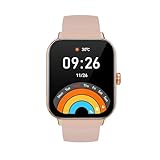 AIWR Peps 1S Smartwatch, 3,96 cm (1,96 Zoll) HD AMOLED GPS Smartwatch mit AI-Uhren, ChatGPT-Assistent, Bluetooth-Anruf, Gesundheits-Schlafmonitor, 5 ATM wasserdicht, für Android iOS (Roségold)