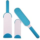 Tierhaarentferner, Fusselbürste für Tierhaare und Kleidung, mit Selbstreinigender Basis Fellreiniger für Teppich, Couch, Kleidung, Bettwäsche (Blau)