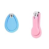 Androxeda 2 Stück Baby Nagelschere Nagelknipser für Baby/Kinder Nagelpflege breiter und ergonomischer Griff speziell für Neugeborene, sicher und bequem