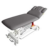 Promafit® Elektrische Massageliege Houston [Profi-BEHANDLUNGSLIEGE] - inkl. 3-teiligem Kopfteil, Armablagen & Papierrollenhalter - Ideal für Kosmetik & Therapie (höhenverstellbare 2-Zonen-Liege)