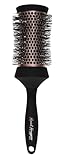 Denman Thermo Ceramic Hourglass Hot Curl Brush - Hair Curling Brush for Blow-Drying, Straightening, Defined Curls, Volume & Root-Lift - Rose Gold & Black