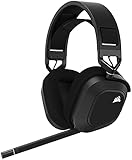 CORSAIR HS80 RGB WIRELESS Multiplattform-Gaming-Headset - Dolby Atmos - Omnidirektionales Mikrofon - iCUE-Kompatibel - PC, Mac, PS5, PS4 - Carbon