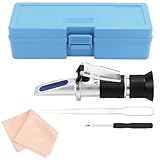 QWORK® 3-In-1 Refraktometer für Honig, 58-90% Brix Refraktometer, 12-27% Wasser, Handrefraktometer mit Einstellbarem Okular