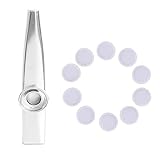 Kazoos Exquisites Kazoos aus Metall mit 10 Flötenmembranen, guter Begleiter für Gitarre, Klavier, Keyboards, Ukulelen, Violine