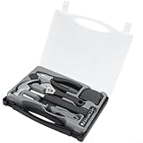 Pumixiy Werkzeugkasten-Set aus Karbonstahl, 15-teilig, mit wichtigen Werkzeugen für Reparaturen zu Hause, inklusive Zange, Schraubenschlüssel, Hammer, Magnetschraubendreher, Maßband und Bit-Aufsätze