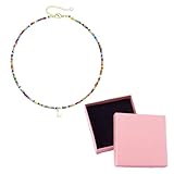 Rainway Bunte Perlenkette für Frauen Mädchen, Buchstabe Alphabet Choker, Bohemian Halskette mit Initial Anhänger, Perlen Buchstaben Kette, Personalisierte Schmuck Geschenk für Geburtstag für Damen