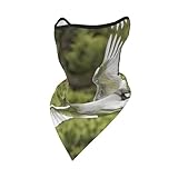 PHAYAH Halstuch mit weißem Kranichmuster, Gesichtsmaske, Bandana, Sturmhaube, Kopfbedeckung, Multifunktionstuch