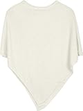 styleBREAKER Damen Feinstrick Poncho in Unifarben, leicht asymmetrischer Schnitt, Ärmellos, Rundhals 08010042, Farbe:Creme
