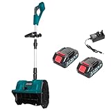 Kabellose elektrische Schneefräse mit bürstenlosem Motor, 32 cm Reinigungsbreite, 3 Richtungen einstellbar, inklusive 2 Batterien und Ladegerät, ideal für die Schneeräumung von Eigentum