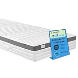 Bodyprotect Federkernmatratze 90x200 cm, orthopädische Matratze Härtegrad H4, ergonomische 7 Zonen Taschenfederkernmatratze, Mattress 90 x 200, Höhe 21, Made in EU, Öko-Tex