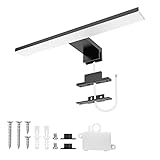 Aourow LED Spiegelleuchte Bad 5W,300mm 500lm Spiegellampe Badezimmer,Neutralweiß 4000K IP44 Wasserdicht Badlampe Spiegel 230V Spiegelschrank Beleuchtung KLASSE II(Schwarz)