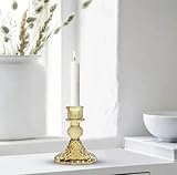 Kerzenständer aus Glas, Vintage-Stil, Bernsteingelb, strukturiertes Rautenmuster, dekorativer Kerzenständer für Zuhause, Hochzeit, Esstisch