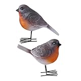 balacoo 2 Stück Deko Vögel aus Resin Realistische Gartendekoration mit Lebensechtem Farbverlauf Kompakte für Garten und Büro Dekorative Vogelfigur als Naturnahes Accessoire