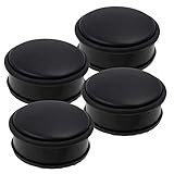 HRB Türstopper Edelstahl massiv - Schwerer Türstopper Boden mit modernen Design, Door Stopper versehen mit Gummiring zum Schutz der Türen (2 Stück Schwarz)