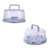 Suoumwa Tortentransportbox mit Deckel und Tragegriff Tortenbox Cup Cake Behälter mit Tortentransportbehälter Lila