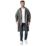 Opret Regenponcho Herren Damen, Wasserdicht EVA Regencape Regenschutz, Wiederverwendbar Leichter Poncho Regen Faltbare Regenmantel mit Reflektorstreifen und Tasche für Freien Camping Wander