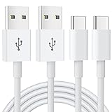 USB C Kabel [ 2Stück 1M ] iPhone 15 Carplay Kabel, USB A auf USB C Kabel Schnellladung für iPhone 16 15 Pro, Samsung Galaxy A55 A53 S24 S23 S22 S21 S20, Google Pixel, Hawei, PS5 Typ C Ladekabel