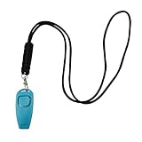 ROYJJ Profi Hundetrainingsset mit Ultraschall Pfeifen Clicker Hilfe Effektive Bellkontrolle Inklusive Lanyard Pet 2 in 1 Training Clicker