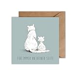 WBdesignz Mama Karte Muttertag mit Umschlag - Niedliche Katzen Karte für Mütter Glückwunschkarte Mama (125 x 125 mm)