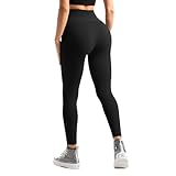 Sanpetix Leggings Damen, High Waist Blickdicht Leggings für Damen Schwarz 1 Pack LXL