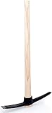 pokm toolsmarket – 2,5 kg Spitzhacke/Kreuzhacke mit Holzstiel – Robuste Hacke für Garten & Bauarbeiten, 2500g, EU-Produktion