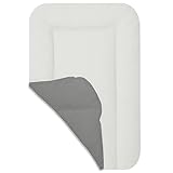 Baby'ness Wasserfest Wickelauflage - 50x70 cm - Hochwertig, Abwischbar, Leicht zu Reinigende - Erweitern Sie Ihren Wickelbereich mit Wickelunterlagen - Gesteppt Grau Weis