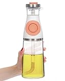 Yamoda Ölspender Ölflasche mit Dosierungspumpe und Messbecher BPA-Frei (Glas, 500 ml) - Essig Öl Flaschen - Ölflasche mit Ausgießer - Küchen Gadgets - Oil Dispenser (Old Rose)