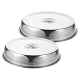 Agashi Käseplatten-Abdeckungen, Steak-Abendessen, Dampfgarer-Abdeckung, Pfahl-Abdeckung, Bast-Abdeckung Für Griddle-Grill-Abdeckung, Eisen-Abdeckung, Gemüse-Abdeckung/Silver/25.7 * 4.5Cm