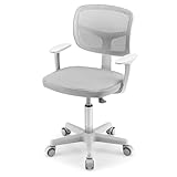 HOMGX Kinder-Schreibtischstuhl, ergonomischer Kinder-Drehstuhl mit Lendenwirbelstütze, atmungsaktives Netzgewebe und Universalrollen, höhenverstellbarer Kinder-Computerstuhl für Jungen und Mädchen