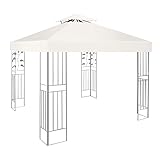 Ersatzdach Pavillon 3x3m Wasserdicht stabil Winterfest 160g/m² Beige,Doppeldach Gartenpavillon Pavillondach Faltpavillon Sturmfest Partyzelt Ersatzbezug,Top Abdeckung zweistufiges Baldachin