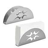 Serviettenhalter, 2 Stück Stainless Steel Napkin Holder, Metall Serviettenspender, Retro Überbacken Silber, für Tischdekoration in Restaurant, Café, Hotel oder Küche