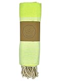 JADY19 Tuch Strandtuch 100x200cm Fouta Saunatuch Hamamtuch Premium Reise Sauna Strand Badetuch Picknick Picknickdecke Geschenk Baumwolle (Miss Sunshine - Neongelb)