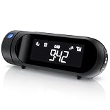 CSL - DAB Plus Radio - Radiowecker Projektionswecker digital – DAB/DAB+ / FM Radio mit je 20 Speicherplätzen – Ladeausgang – 4 Helligkeitsstufen – dimmbare Projektion
