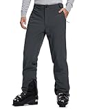 33,000ft Herren Skihose 10000 MM wasserdichte Snowboardhose Winddichte Warme Gefütterte Softshellhose Winter Thermohose Ski Pants für Männer Grau S