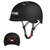 Erwachsene Fahrradhelm mit LED Licht CE-Zertifikate Radhelm Skaterhelm Herren und Damen E-Scooter Roller BMX Helm für Männer & Frauen Trekking City Rennradhelme Jugendhelme Skaterhelm,L