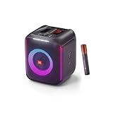 JBL PartyBox Encore – Tragbarer Party-Lautsprecher für drinnen und draußen – Mit eingebauten Lichtern, IPX4-Design und tiefem Bass – 10 Stunden Laufzeit – Schwarz