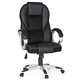 AMSTYLE Bürostuhl Schwarz Gaming Chefsessel mit Armlehne Sportsitz Drehstuhl Kopfstütze Racing Schreibtischstuhl Gamer Design Modern Drehsessel mit Wippfunktion Synchronmechanik bis 120KG