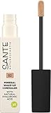 SANTE Naturkosmetik Mineral Wake up Concealer 02 Warm Beige, Flüssig, Deckt Schatten und Makel ab, Mit natürlichem Hyaluron, Vegan, 8ml